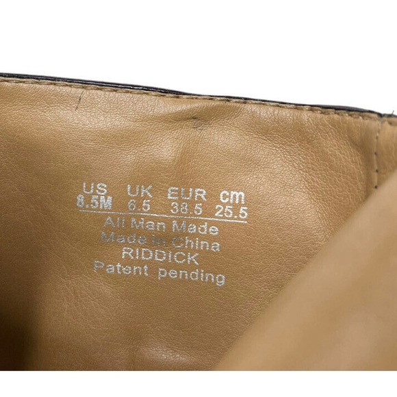 Franco Sarto Riddick Booties Burgundy Plum Patent Leather Side Zip Buckles 8.5 - Picture 7 of 11